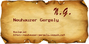 Neuhauzer Gergely névjegykártya